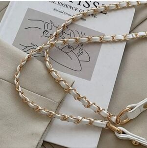 White Faux Leather Braided Chain